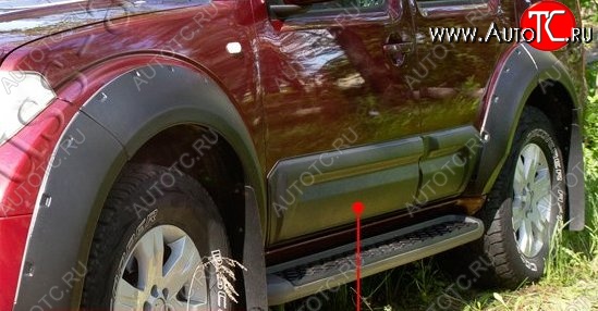 26 599 р. Расширители арок с широкими молдингами дверей RA (комплект) Nissan Pathfinder R51 дорестайлинг (2004-2007) (Поверхность глянец (под окраску), Неокрашенные)  с доставкой в г. Москва