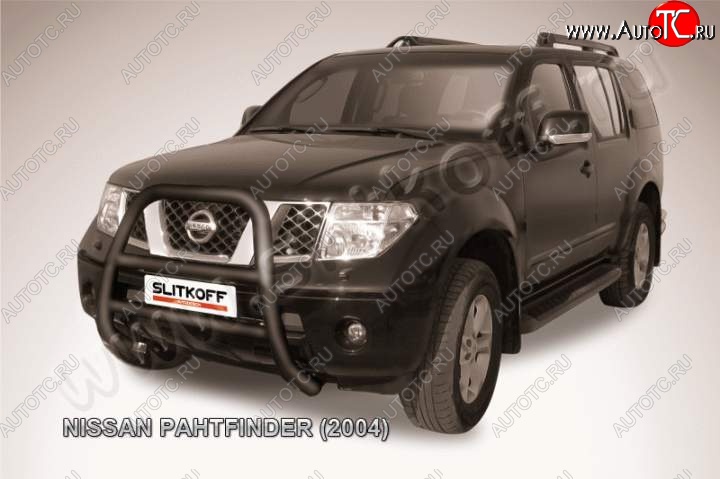 27 449 р. Кенгурятник d76 высокий  Nissan Pathfinder  R51 (2004-2007) дорестайлинг (Цвет: серебристый)  с доставкой в г. Москва