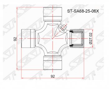 Крестовина карданного вала SAT Mazda BT-50 (2006-2011)