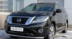 17 999 р. Одинарная защита переднего бампера диаметром 63 мм SLITKOFF Nissan Pathfinder R52 дорестайлинг (2012-2017)  с доставкой в г. Москва. Увеличить фотографию 2