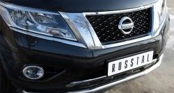 17 999 р. Одинарная защита переднего бампера диаметром 63 мм SLITKOFF Nissan Pathfinder R52 дорестайлинг (2012-2017)  с доставкой в г. Москва. Увеличить фотографию 3