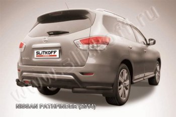 10 999 р. Уголки d76+d42 двойные Nissan Pathfinder R52 дорестайлинг (2012-2017) (Цвет: серебристый)  с доставкой в г. Москва. Увеличить фотографию 1