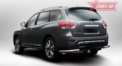 Угловая защита заднего бампера с диаметром трубы 60 мм Souz-96 Nissan Pathfinder R52 дорестайлинг (2012-2017)