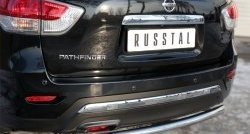 13 999 р. Защита заднего бампера (Ø63 мм, нержавейка) SLITKOFF Nissan Pathfinder R52 дорестайлинг (2012-2017)  с доставкой в г. Москва. Увеличить фотографию 2