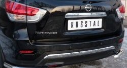 17 999 р. Защита заднего бампера (Ø63 мм уголки, нержавейка) SLITKOFF Nissan Pathfinder R52 дорестайлинг (2012-2017)  с доставкой в г. Москва. Увеличить фотографию 2