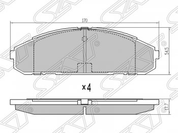 Колодки тормозные SAT (передние) Nissan Patrol 4 Y60 (1987-1997)