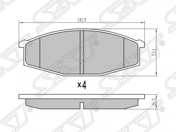Колодки тормозные SAT (передние) Nissan (Нисан) Patrol (Патрол)  4 (1987-1997) 4 Y60