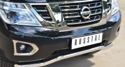 21 849 р. Защита переднего бампера (Ø63 мм волна, нержавейка) SLITKOFF Nissan Patrol 6 Y62 дорестайлинг (2010-2014)  с доставкой в г. Москва. Увеличить фотографию 2