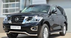 21 849 р. Защита переднего бампера (Ø63 мм волна, нержавейка) SLITKOFF Nissan Patrol 6 Y62 дорестайлинг (2010-2014)  с доставкой в г. Москва. Увеличить фотографию 3