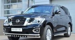 14 999 р. Защита порогов из круглой трубы диаметром 42 мм (рестайлинг) SLITKOFF Nissan Patrol 6 Y62 дорестайлинг (2010-2014)  с доставкой в г. Москва. Увеличить фотографию 3