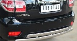 27 999 р. Защита заднего бампера (2 трубы Ø76х42 мм, нержавейка) Russtal Nissan Patrol 6 Y62 рестайлинг (2014-2017)  с доставкой в г. Москва. Увеличить фотографию 2