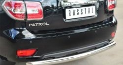 15 249 р. Защита заднего бампера (Ø76 мм, нержавейка) SLITKOFF Nissan Patrol 6 Y62 рестайлинг (2014-2017)  с доставкой в г. Москва. Увеличить фотографию 2