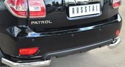 13 349 р. Защита заднего бампера (Ø76 мм уголки, нержавейка) SLITKOFF Nissan Patrol 6 Y62 рестайлинг (2014-2017)  с доставкой в г. Москва. Увеличить фотографию 2