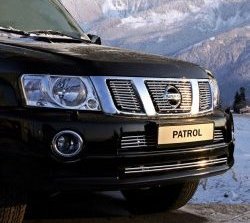 6 399 р. Декоративная вставка воздухозаборника (рестайлинг) Berkut  Nissan Patrol  5 (2004-2010) Y61 2-ой рестайлинг  с доставкой в г. Москва. Увеличить фотографию 1