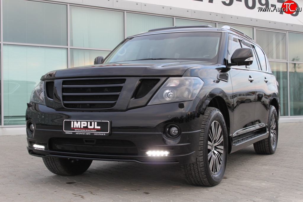 12 049 р. Решётка радиатора Impul  Nissan Patrol  6 (2010-2014) Y62 дорестайлинг (Неокрашенная)  с доставкой в г. Москва