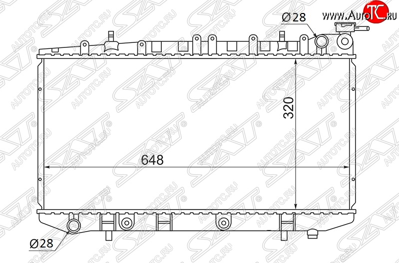 7 849 р. Радиатор двигателя (пластинчатый, МКПП/АКПП) SAT Nissan Sunny N14 (1990-1998)  с доставкой в г. Москва