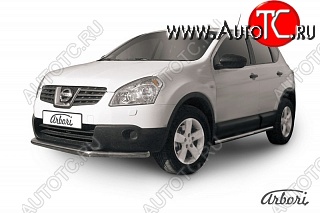 7 919 р. Защита переднего бампера Arbori (нержавейка, 1 труба d57 mm). Nissan Qashqai 1 дорестайлинг (2007-2010)  с доставкой в г. Москва