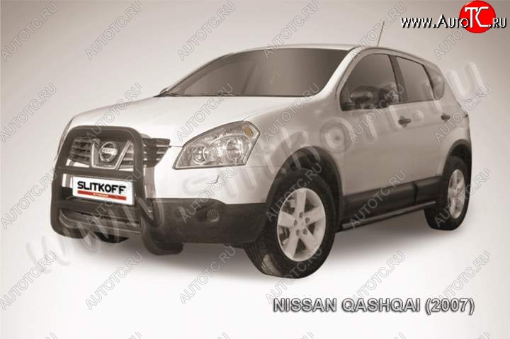 20 449 р. Кенгурятник d57 высокий Nissan Qashqai 1 дорестайлинг (2007-2010) (Цвет: серебристый)  с доставкой в г. Москва