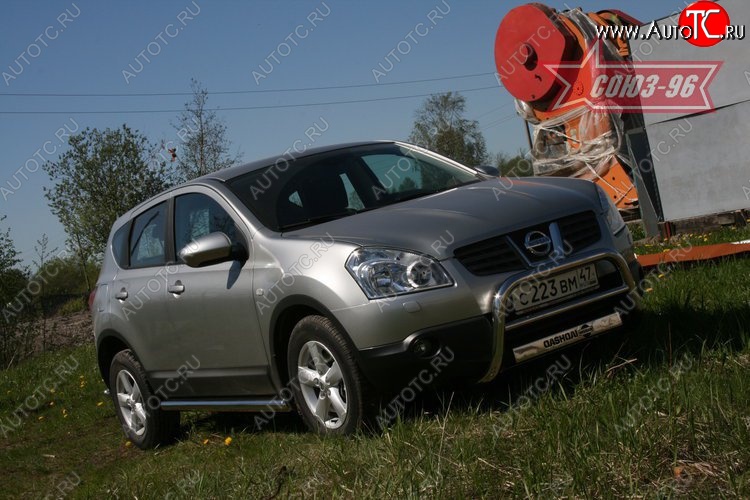 10 889 р. Защита переднего бампера Souz-96 (d60) Nissan Qashqai 1 дорестайлинг (2007-2010)  с доставкой в г. Москва