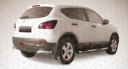 Защита заднего бампера из двух боковых уголков диаметром 57 мм Slitkoff Nissan Qashqai 1 дорестайлинг (2007-2010)