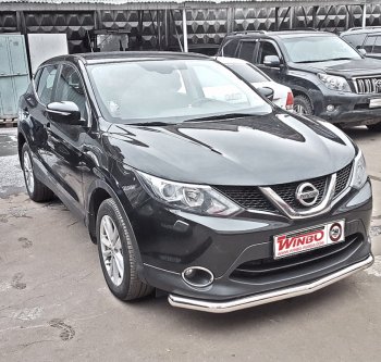 5 599 р. Защита переднего бампера WINBO (Ø63 мм, нержавейка) Nissan Qashqai 2 J11 дорестайлинг (2013-2019)  с доставкой в г. Москва. Увеличить фотографию 1