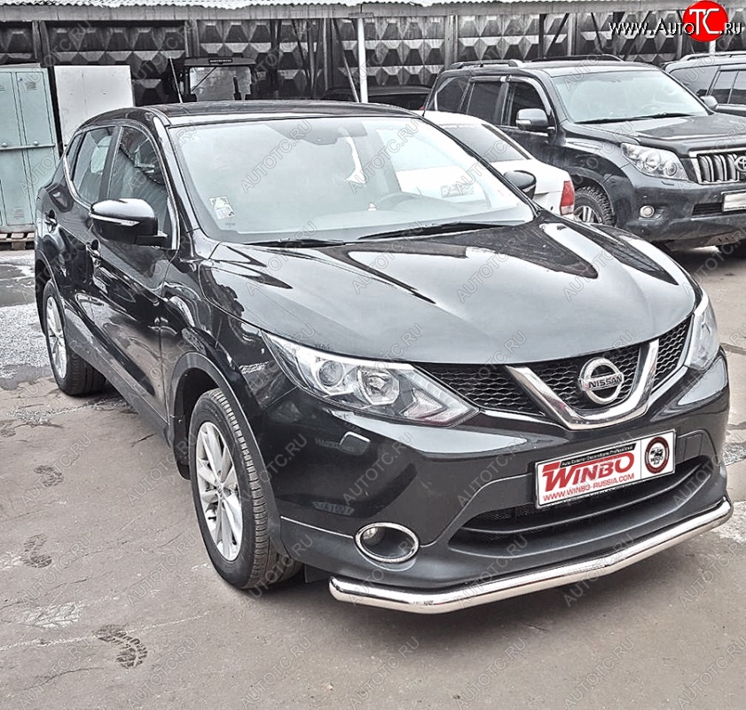 5 599 р. Защита переднего бампера WINBO (Ø63 мм, нержавейка) Nissan Qashqai 2 J11 дорестайлинг (2013-2019)  с доставкой в г. Москва