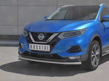 13 999 р. Защита переднего бампера (Ø42 мм, нержавейка) SLITKOFF Nissan Qashqai 2 J11 рестайлинг (2017-2022)  с доставкой в г. Москва. Увеличить фотографию 2