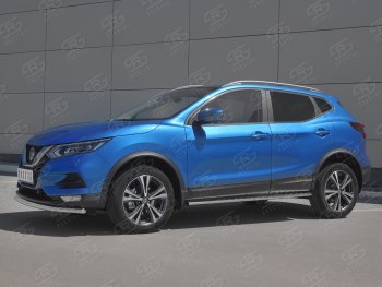 13 999 р. Защита переднего бампера (Ø42 мм, нержавейка) SLITKOFF Nissan Qashqai 2 J11 рестайлинг (2017-2022)  с доставкой в г. Москва. Увеличить фотографию 3