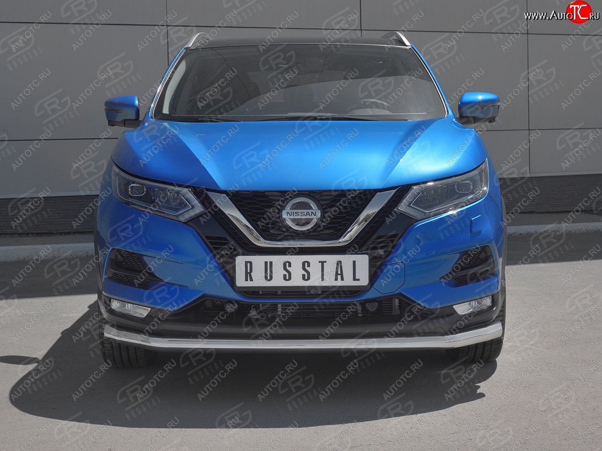 14 849 р. Защита переднего бампера (Ø 63 мм, нержавейка) SLITKOFF Nissan Qashqai 2 J11 рестайлинг (2017-2022)  с доставкой в г. Москва