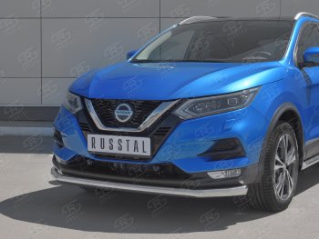 14 849 р. Защита переднего бампера (Ø 63 мм, нержавейка) SLITKOFF Nissan Qashqai 2 J11 рестайлинг (2017-2022)  с доставкой в г. Москва. Увеличить фотографию 2