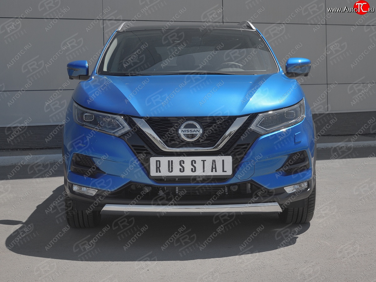 14 999 р. Защита переднего бампера (Ø75x42 мм, нержавейка) Russtal Nissan Qashqai 2 J11 рестайлинг (2017-2022)  с доставкой в г. Москва