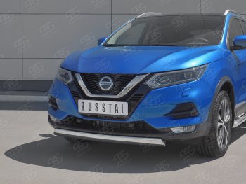 14 999 р. Защита переднего бампера (Ø75x42 мм, нержавейка) Russtal Nissan Qashqai 2 J11 рестайлинг (2017-2022)  с доставкой в г. Москва. Увеличить фотографию 2