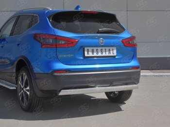 14 999 р. Защита заднего бампера (Ø75x42 мм, нержавейка) Russtal Nissan Qashqai 2 J11 рестайлинг (2017-2022)  с доставкой в г. Москва. Увеличить фотографию 2