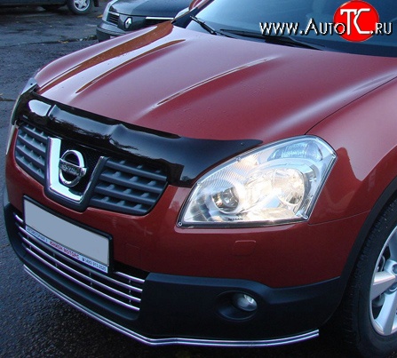 2 879 р. Дефлектор капота NovLine Nissan Qashqai +2 1 J10 дорестайлинг (2008-2010)  с доставкой в г. Москва