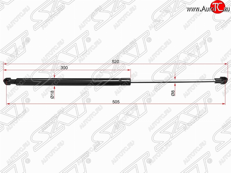 699 р. Газовый упор крышки багажника SAT  Nissan Qashqai +2  1 (2008-2014) J10 дорестайлинг, J10 рестайлинг  с доставкой в г. Москва