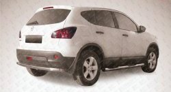 Защита заднего бампера из трубы диаметром 57 мм Slitkoff Nissan (Нисан) Qashqai +2 (Кашкай)  1 (2008-2010) 1 J10 дорестайлинг