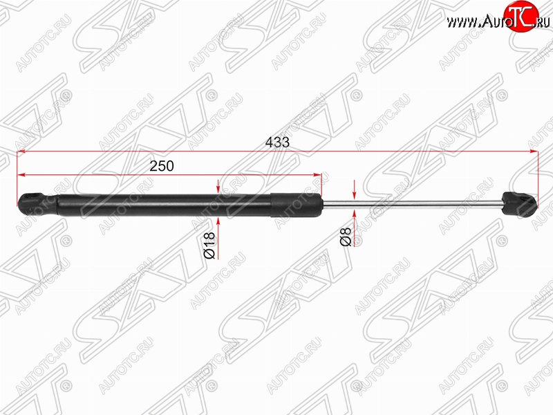 1 169 р. Газовый упор капота SAT  Nissan Teana  3 L33 (2014-2020) дорестайлинг  с доставкой в г. Москва