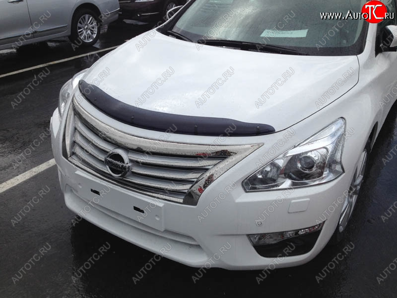 4 599 р. Дефлектор капота SIM Nissan Teana 3 L33 дорестайлинг (2014-2020)  с доставкой в г. Москва