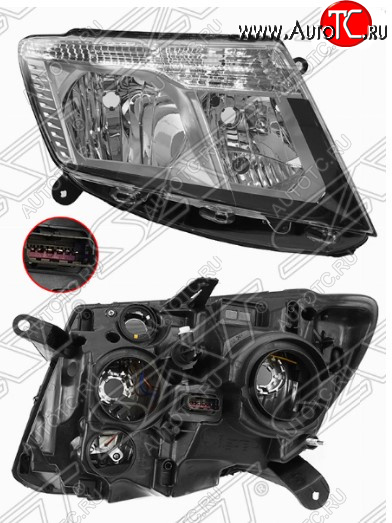 6 899 р. Правая передняя фара SAT (светлый хром) Nissan Terrano D10 рестайлинг (2016-2022)  с доставкой в г. Москва