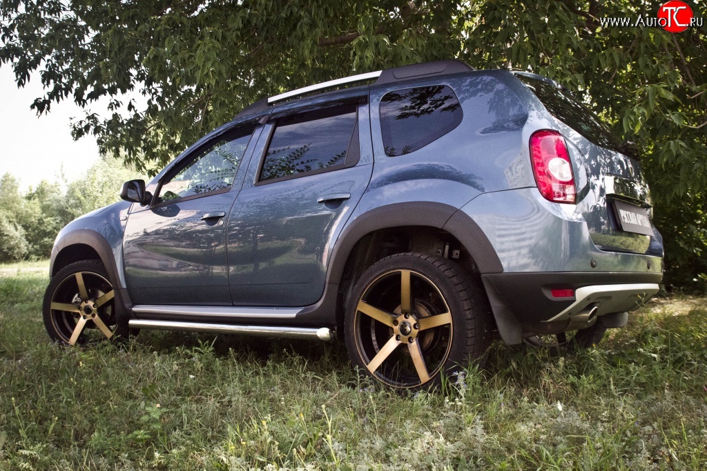 5 349 р. Накладки колесных арок RA (короткие, комплект) Renault Duster HS дорестайлинг (2010-2015) (Поверхность шагрень)  с доставкой в г. Москва