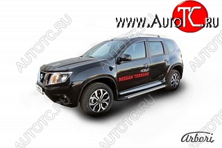 23 399 р. Порожки для ног Arbori Luxe Black Nissan Terrano D10 рестайлинг (2016-2022)  с доставкой в г. Москва