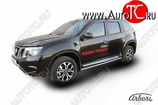 12 239 р. Защита штатных порогов Arbori (нержавейка, d42 mm). Nissan Terrano D10 дорестайлинг (2013-2016)  с доставкой в г. Москва