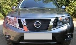 1 469 р. Нижняя сетка на бампер Russtal (черная) Nissan Terrano D10 рестайлинг (2016-2022)  с доставкой в г. Москва. Увеличить фотографию 4