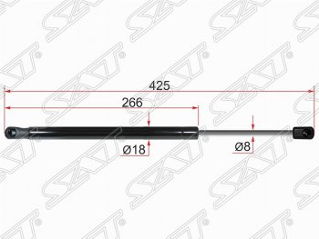 569 р. Газовый упор крышки багажника SAT  Nissan Terrano  D10 (2013-2022), Renault Duster  HS (2010-2015)  с доставкой в г. Москва. Увеличить фотографию 1