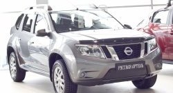 1 199 р. Зимняя заглушка решетки переднего бампера РА Nissan Terrano D10 дорестайлинг (2013-2016)  с доставкой в г. Москва. Увеличить фотографию 2