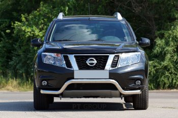 18 249 р. Защита переднего бампера Petroil Tuning (d63, волна) Nissan Terrano D10 дорестайлинг (2013-2016) (Нержавеющая полированная сталь)  с доставкой в г. Москва. Увеличить фотографию 1