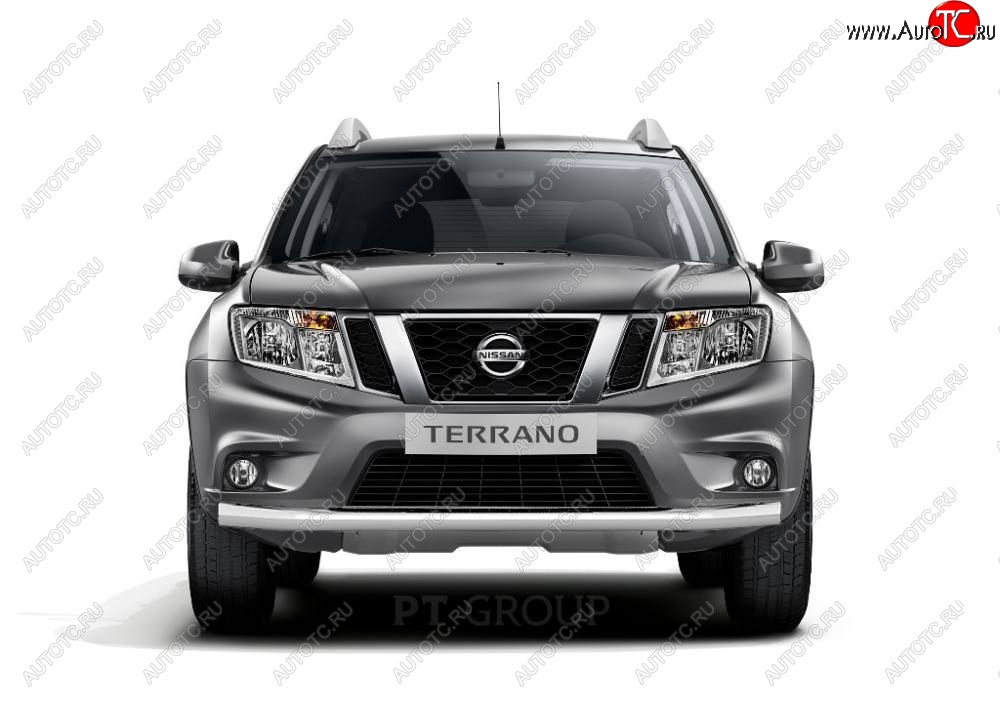 16 449 р. Защита переднего бампера (одинарная, Ø63 мм) Petroil Tuning  Nissan Terrano  D10 (2013-2022), Renault Duster  HS (2010-2021) (Нержавеющая полированная сталь)  с доставкой в г. Москва