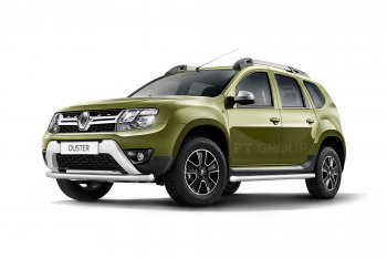 16 449 р. Защита переднего бампера (одинарная, Ø63 мм) Petroil Tuning  Nissan Terrano  D10 (2013-2022), Renault Duster  HS (2010-2021) (Нержавеющая полированная сталь)  с доставкой в г. Москва. Увеличить фотографию 3