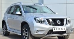 12 499 р. Защита переднего бампера (Ø42 мм волна, нержавейка) SLITKOFF  Nissan Terrano  D10 (2013-2022) дорестайлинг, рестайлинг  с доставкой в г. Москва. Увеличить фотографию 4