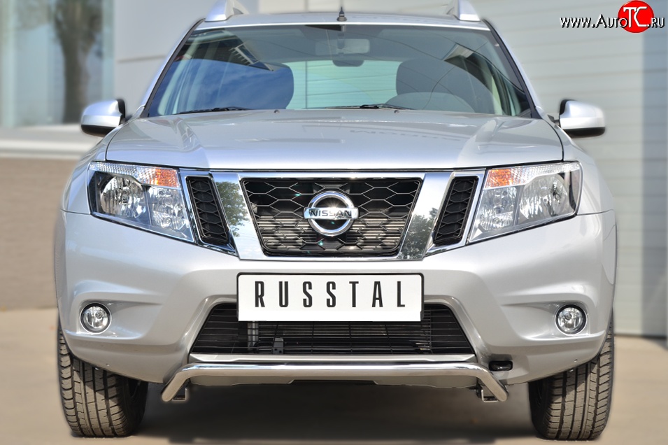 12 499 р. Защита переднего бампера (Ø42 мм волна, нержавейка) SLITKOFF  Nissan Terrano  D10 (2013-2022) дорестайлинг, рестайлинг  с доставкой в г. Москва